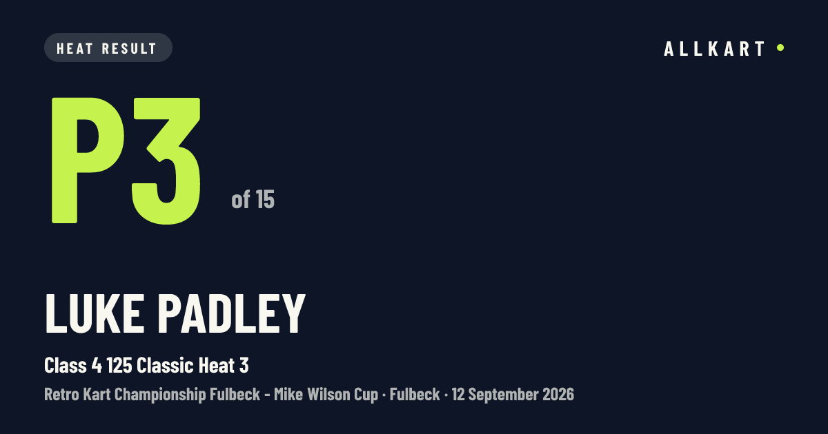 Luke Padley: P3 of 15 in Class 4 125 Classic Heat 3 at Fulbeck