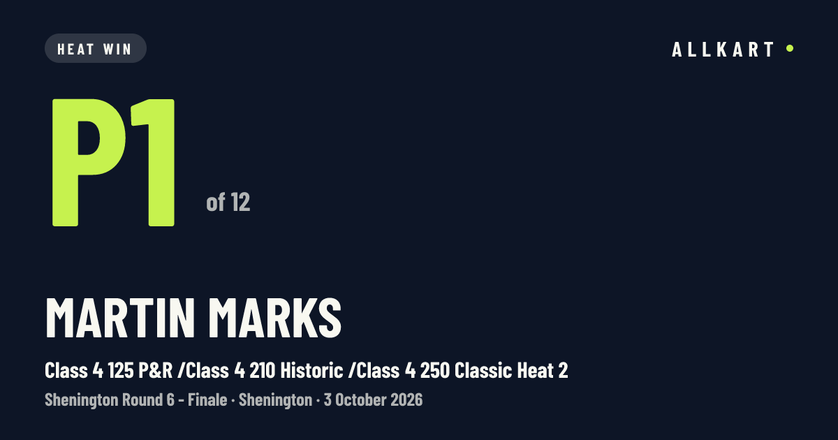 Martin Marks: P1 of 12 in Class 4 125 P&R /Class 4 210 Historic /Class 4 250 Classic Heat 2 at Shenington