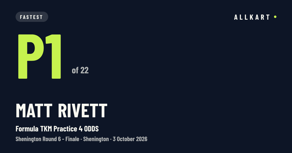 Matt Rivett: P1 of 22 in Formula TKM Practice 4 ODDS at Shenington