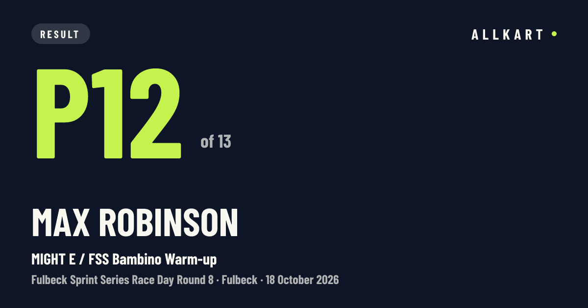 Max Robinson: P12 of 13 in MIGHT E / FSS Bambino Warm-up at Fulbeck