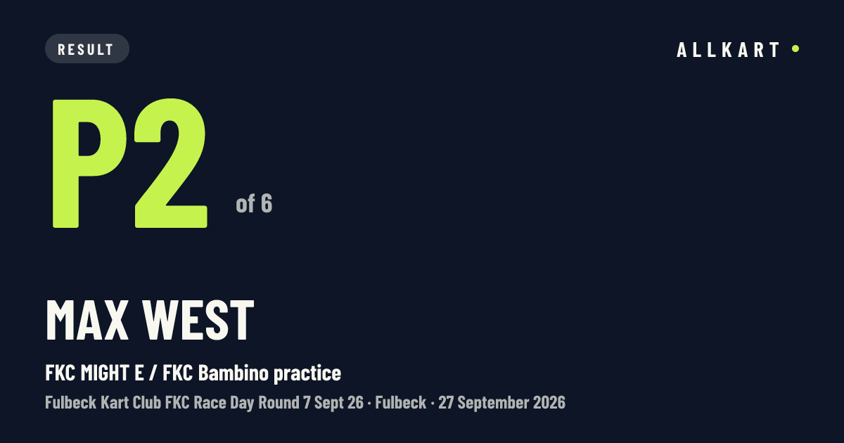 Max West: P2 of 6 in FKC MIGHT E / FKC Bambino practice at Fulbeck