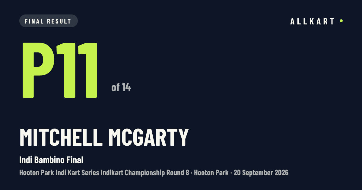 Mitchell McGarty: P11 of 14 in Indi Bambino Final at Hooton Park