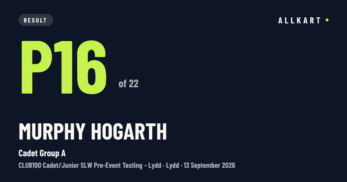 Murphy Hogarth: P16 of 22 in Cadet Group A at Lydd