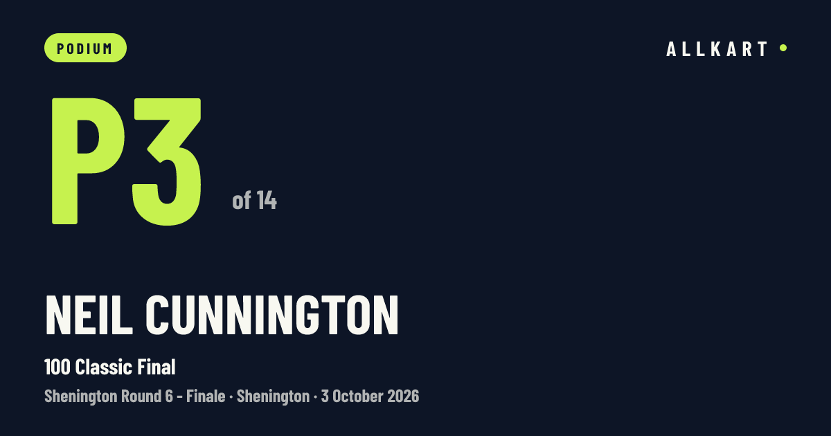 Neil Cunnington: P3 of 14 in 100 Classic Final at Shenington