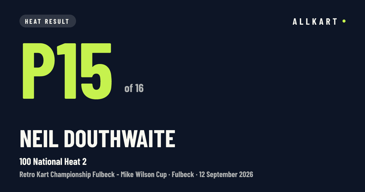 Neil Douthwaite: P15 of 16 in 100 National Heat 2 at Fulbeck