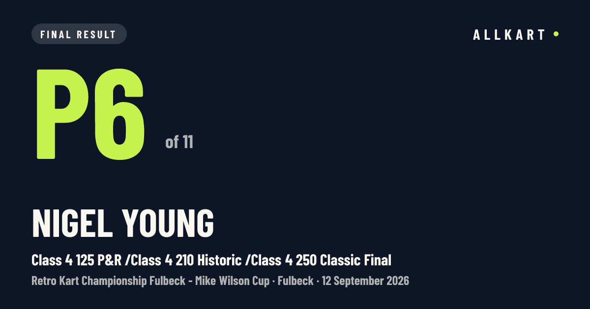 Nigel Young: P6 of 11 in Class 4 125 P&R /Class 4 210 Historic /Class 4 250 Classic Final at Fulbeck