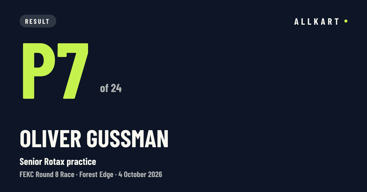 Oliver Gussman: P7 of 24 in Senior Rotax practice at Forest Edge