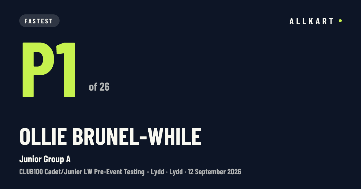 Ollie Brunel-while: P1 of 26 in Junior Group A at Lydd