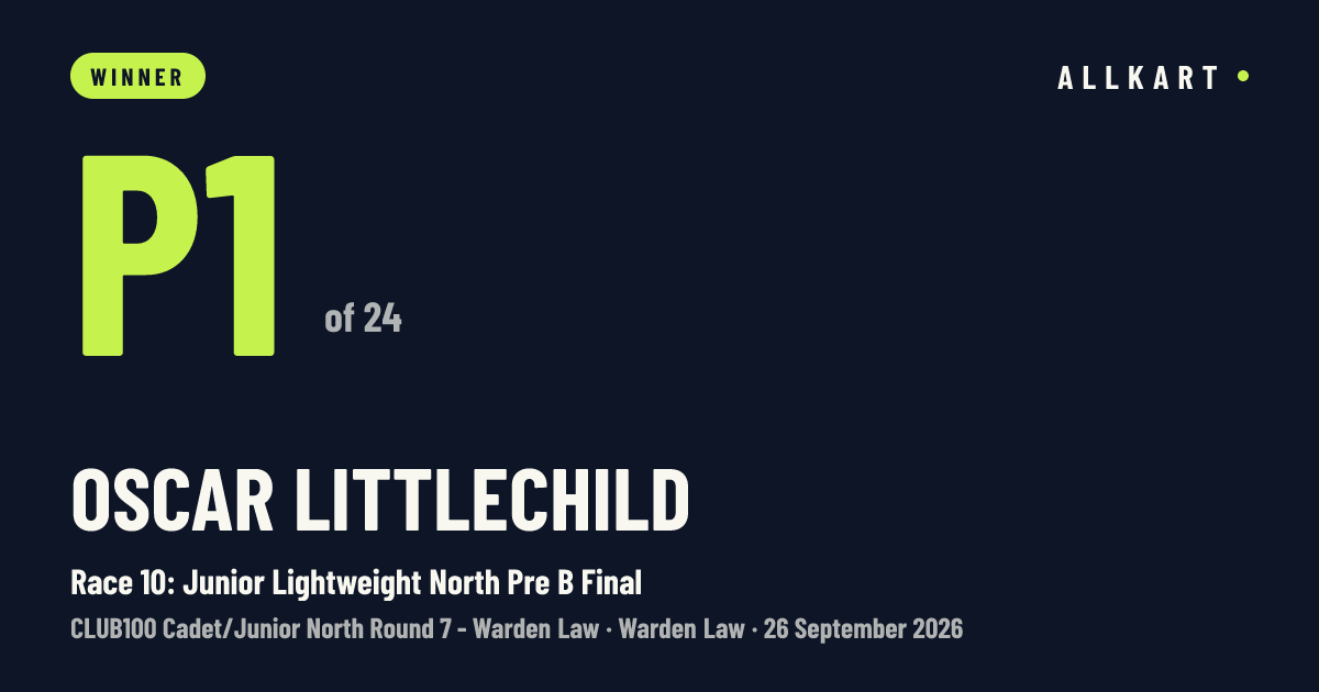 Oscar Littlechild: P1 of 24 in Race 10: Junior Lightweight North Pre B Final at Warden Law