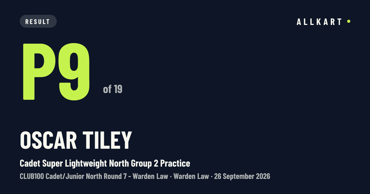 Oscar Tiley: P9 of 19 in Cadet Super Lightweight North Group 2 Practice at Warden Law