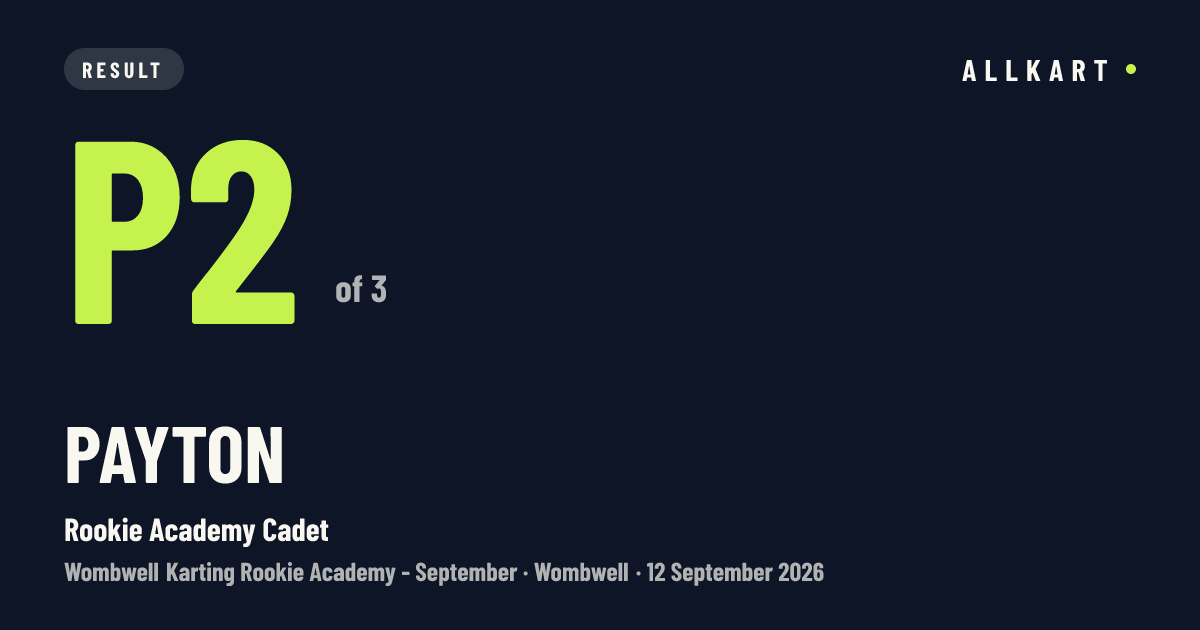 Payton: P2 of 3 in Rookie Academy Cadet at Wombwell