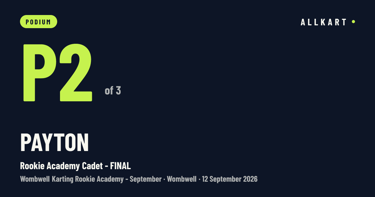 Payton: P2 of 3 in Rookie Academy Cadet - FINAL at Wombwell