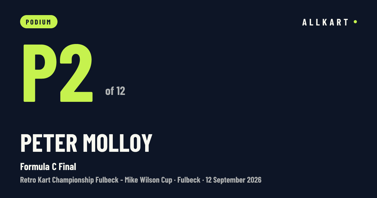 Peter Molloy: P2 of 12 in Formula C Final at Fulbeck