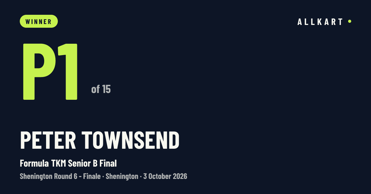 Peter Townsend: P1 of 15 in Formula TKM Senior B Final at Shenington