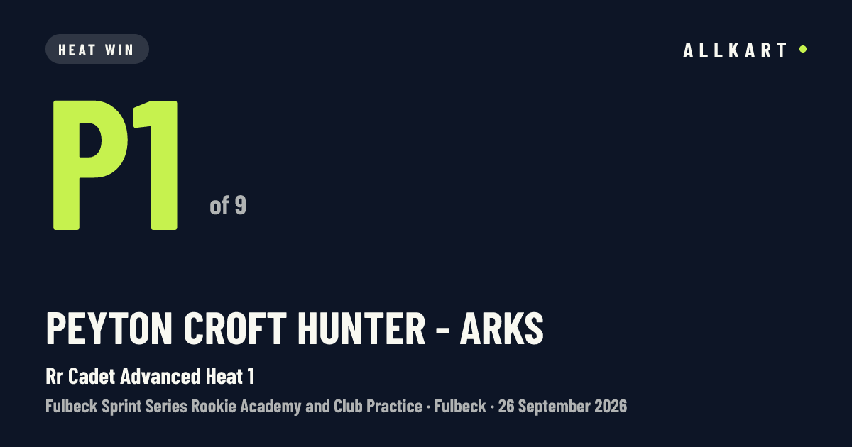 Peyton Croft Hunter - ARKS: P1 of 9 in Rr Cadet Advanced Heat 1 at Fulbeck