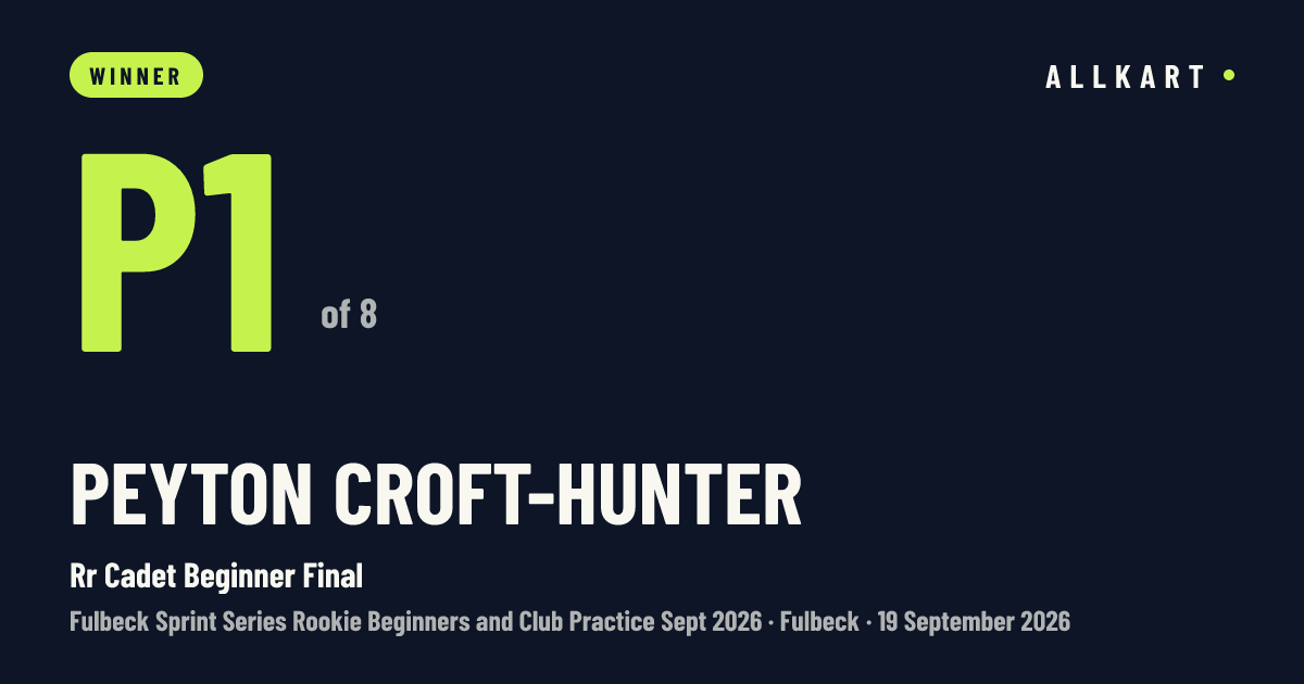 Peyton Croft-Hunter: P1 of 8 in Rr Cadet Beginner Final at Fulbeck