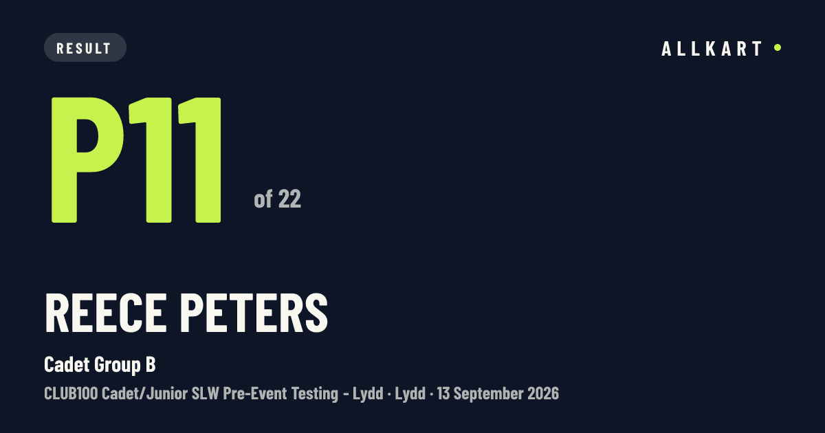 Reece Peters: P11 of 22 in Cadet Group B at Lydd