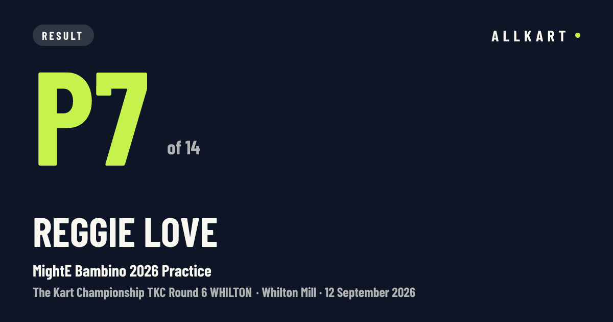Reggie Love: P7 of 14 in MightE Bambino 2026 Practice at Whilton Mill