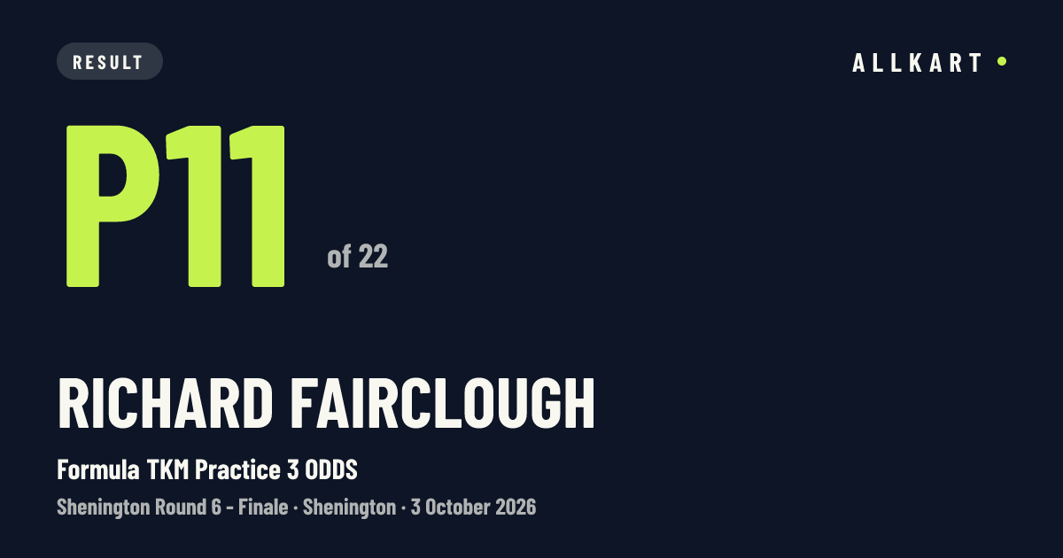 Richard Fairclough: P11 of 22 in Formula TKM Practice 3 ODDS at Shenington