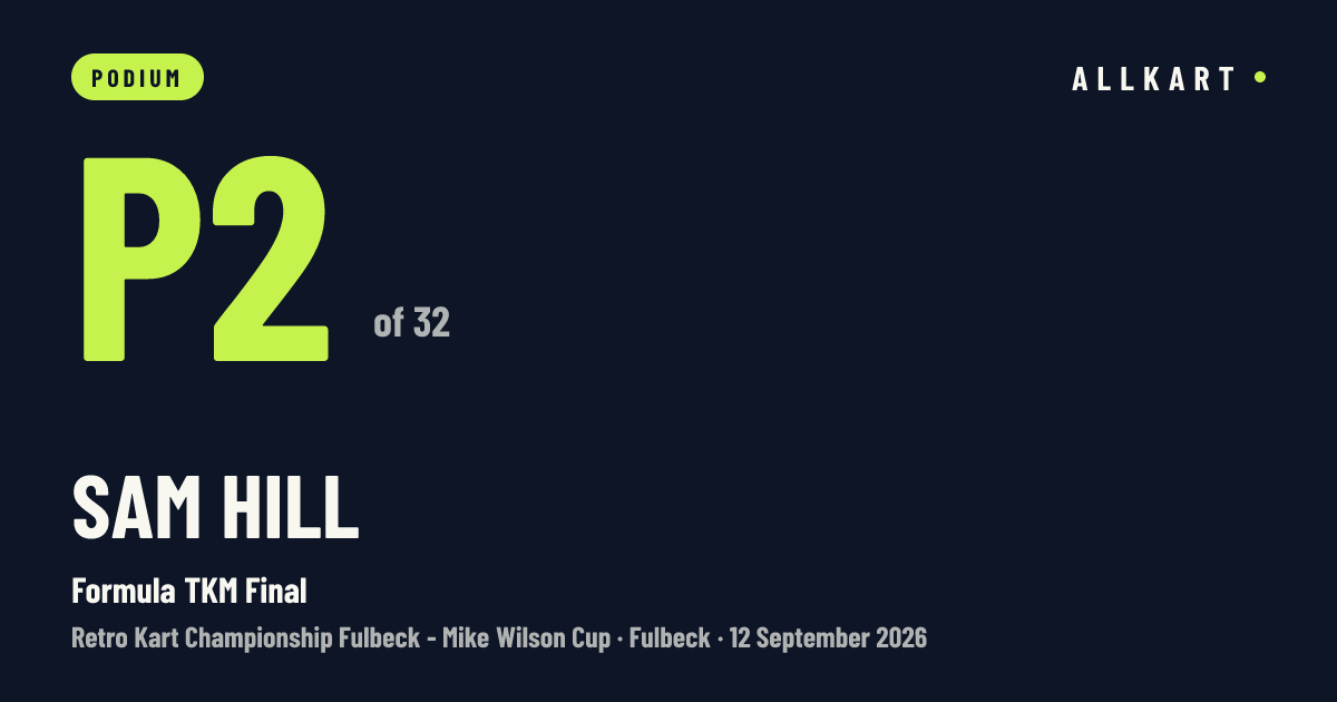 Sam Hill: P2 of 32 in Formula TKM Final at Fulbeck