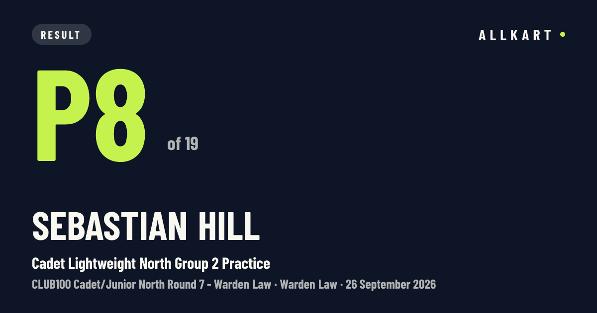 Sebastian Hill: P8 of 19 in Cadet Lightweight North Group 2 Practice at Warden Law
