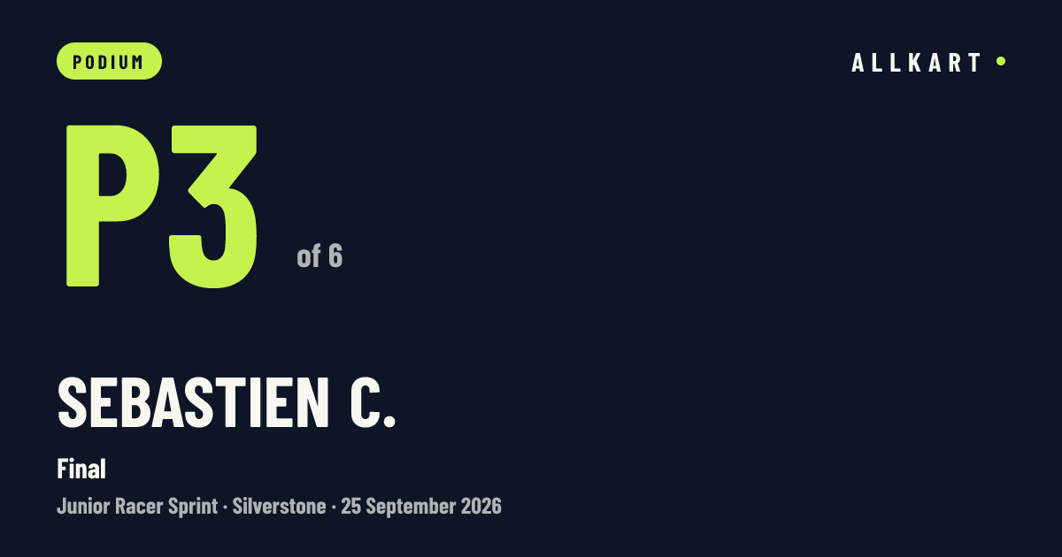 Sebastien C.: P3 of 6 in Final at Silverstone
