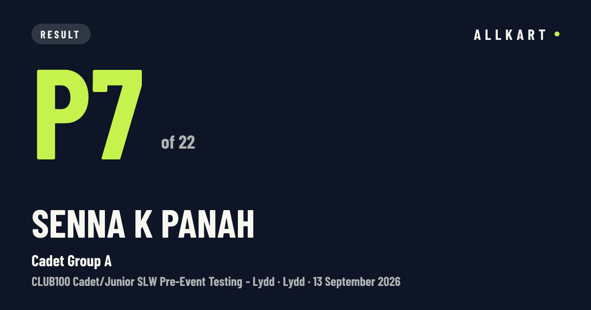 Senna K Panah: P7 of 22 in Cadet Group A at Lydd