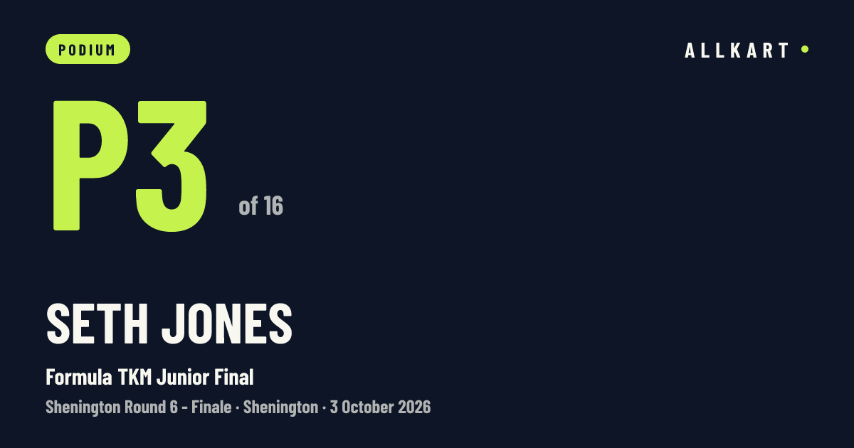 Seth Jones: P3 of 16 in Formula TKM Junior Final at Shenington