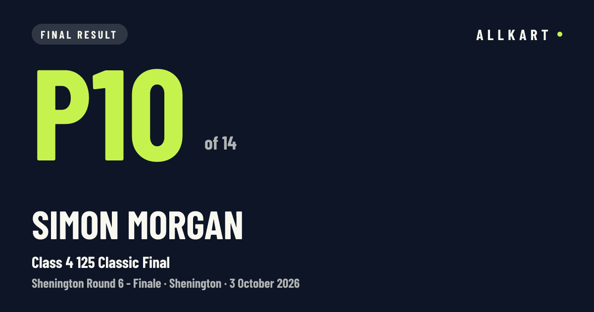 Simon Morgan: P10 of 14 in Class 4 125 Classic Final at Shenington