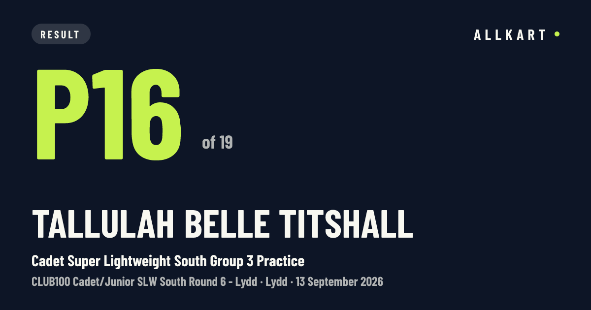 Tallulah Belle Titshall: P16 of 19 in Cadet Super Lightweight South Group 3 Practice at Lydd