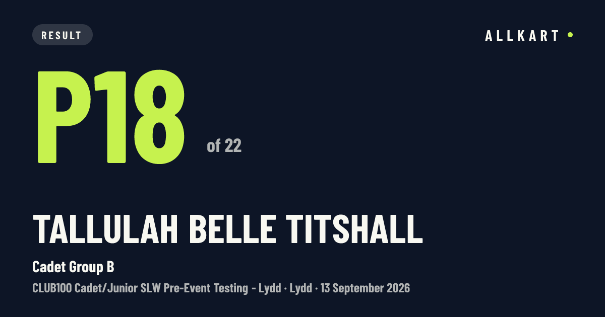 Tallulah Belle Titshall: P18 of 22 in Cadet Group B at Lydd