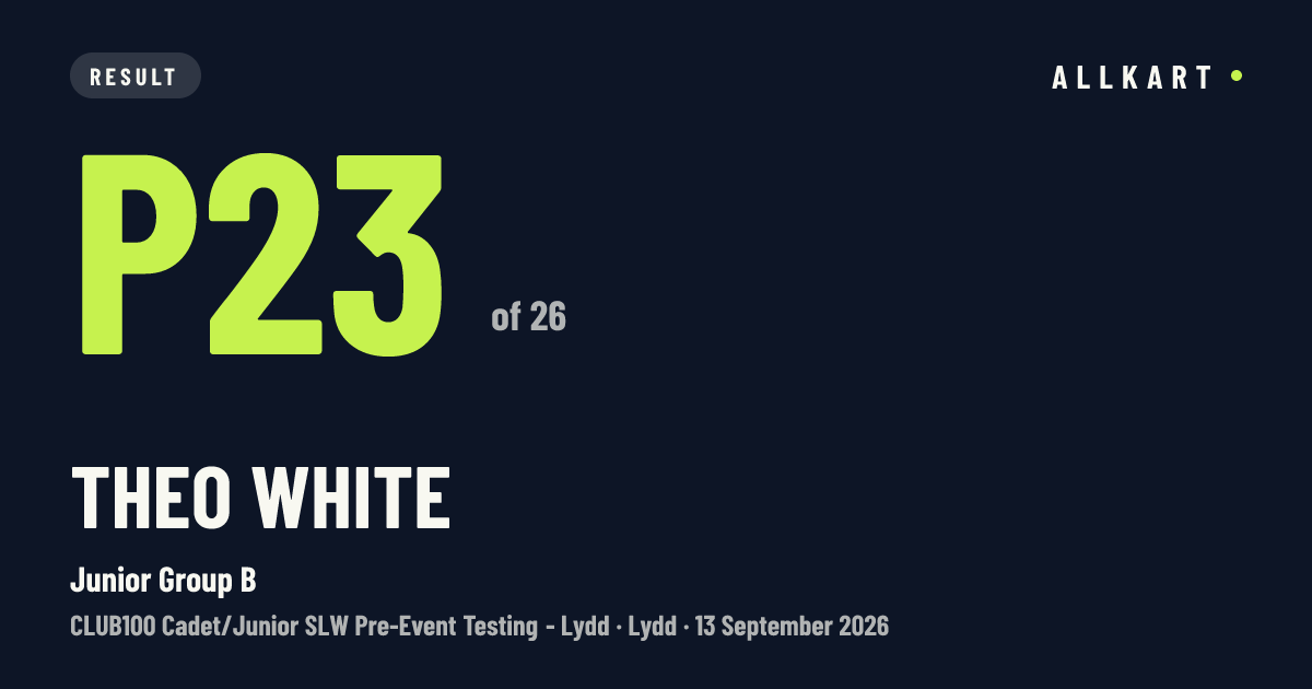 Theo White: P23 of 26 in Junior Group B at Lydd