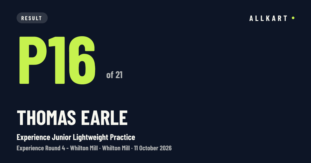 Thomas Earle: P16 of 21 in Experience Junior Lightweight Practice at Whilton Mill