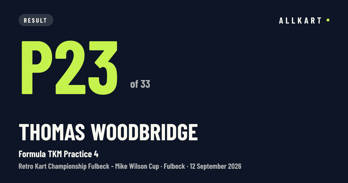 Thomas Woodbridge: P23 of 33 in Formula TKM Practice 4 at Fulbeck