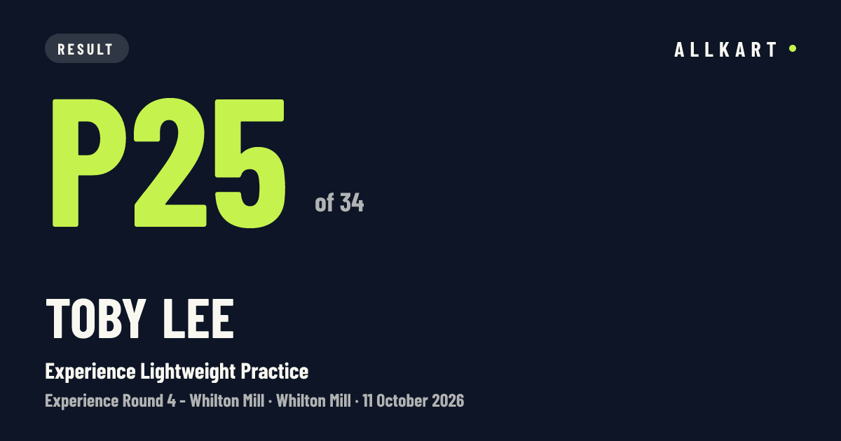 Toby Lee: P25 of 34 in Experience Lightweight Practice at Whilton Mill