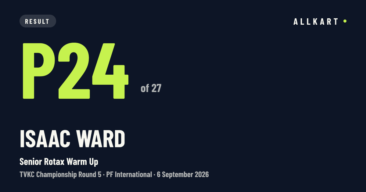Isaac Ward: P24 of 27 in Senior Rotax Warm Up at PF International
