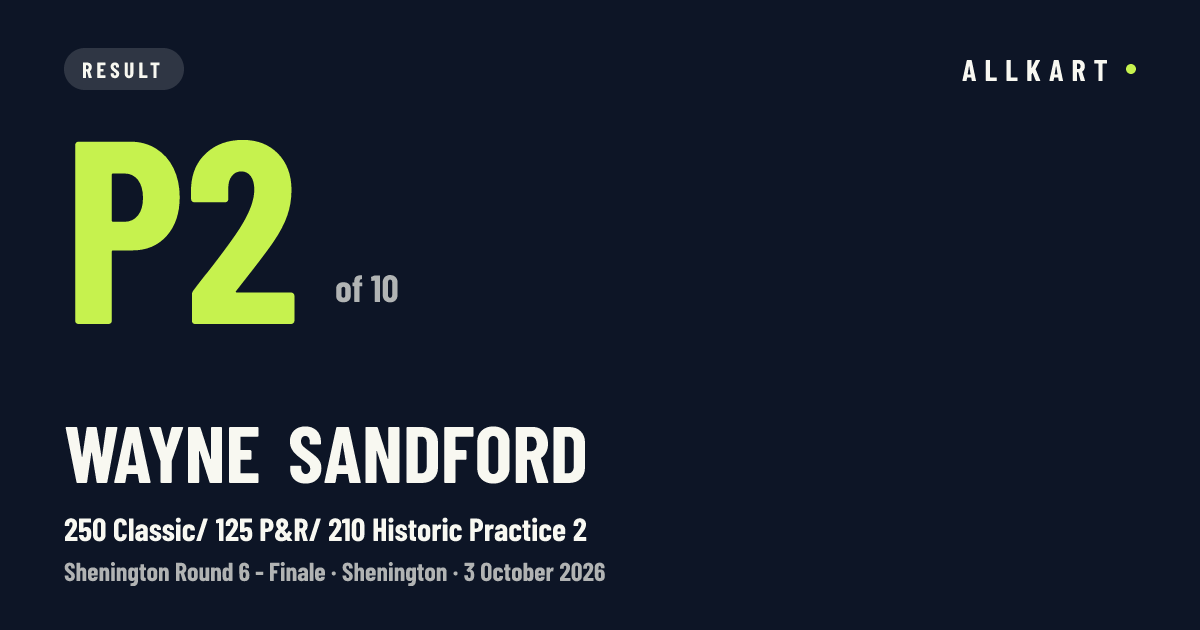 Wayne Sandford: P2 of 10 in 250 Classic/ 125 P&R/ 210 Historic Practice 2 at Shenington