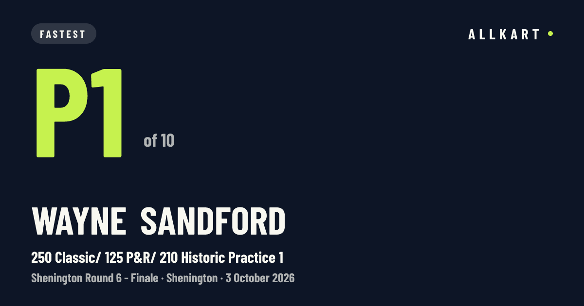 Wayne Sandford: P1 of 10 in 250 Classic/ 125 P&R/ 210 Historic Practice 1 at Shenington